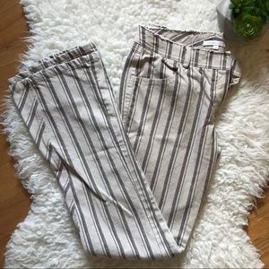 VINCE cream/grey striped pants